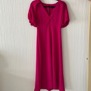 NWT Zara Fuchsia Midi Dress